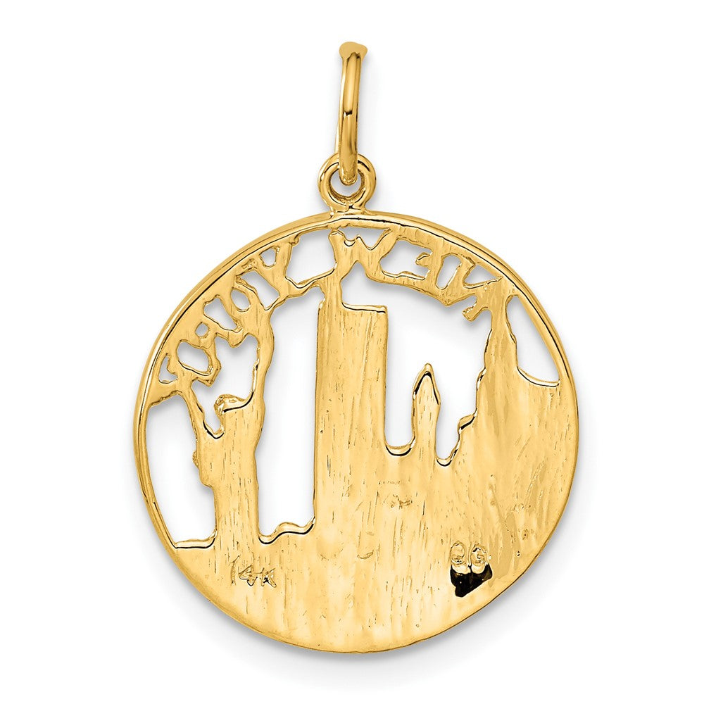 14k Yellow Gold 18 mm NEW YORK Skyline Charm (1.43 grams)