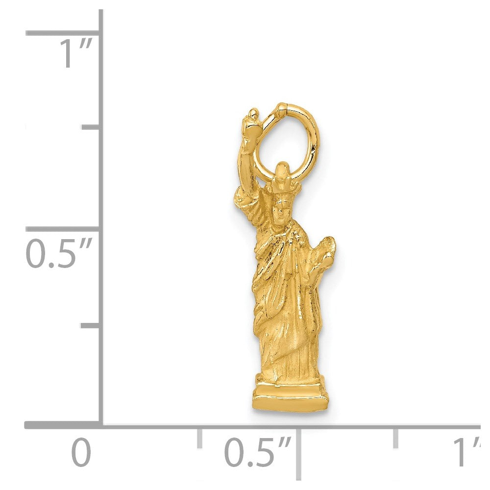 14k Yellow Gold 7 mm 3D Statue Of Liberty Charm (2.34 grams)