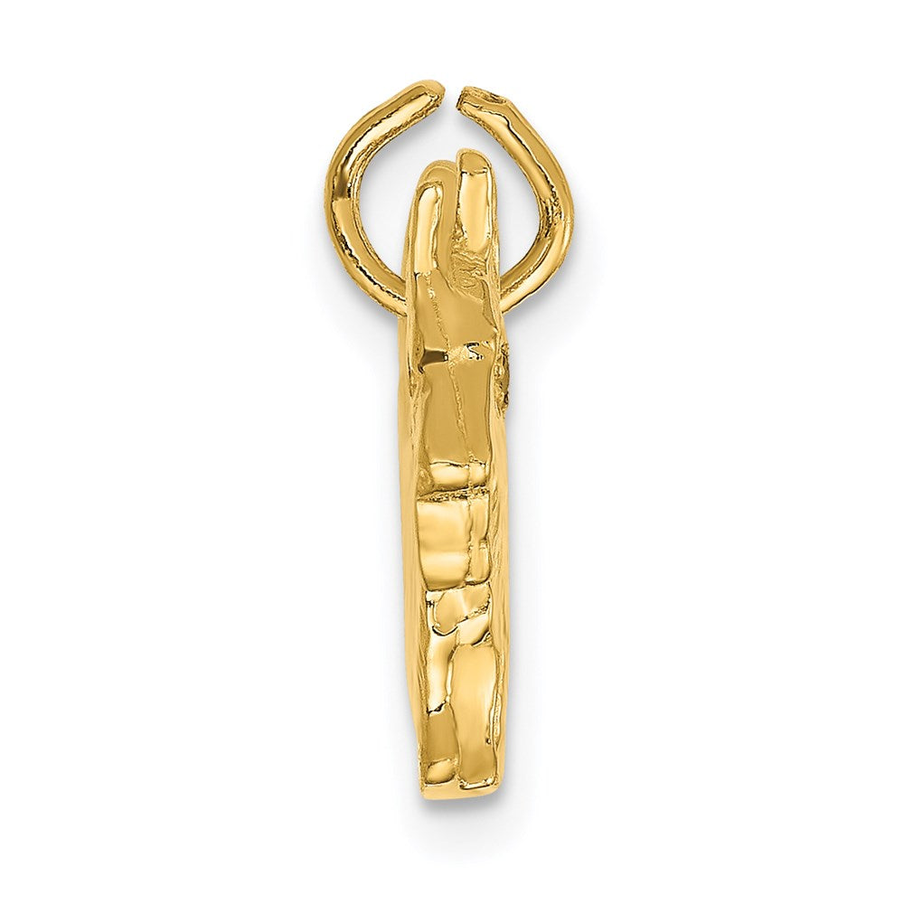 14k Yellow Gold 16 mm Ruby Eye Scottie Dog Charm (3.37 grams)