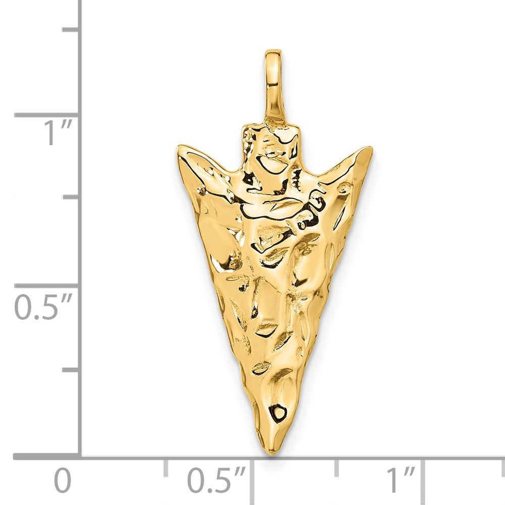 14k Yellow Gold 14 mm 3D Arrow Head Charm (3.41 grams)