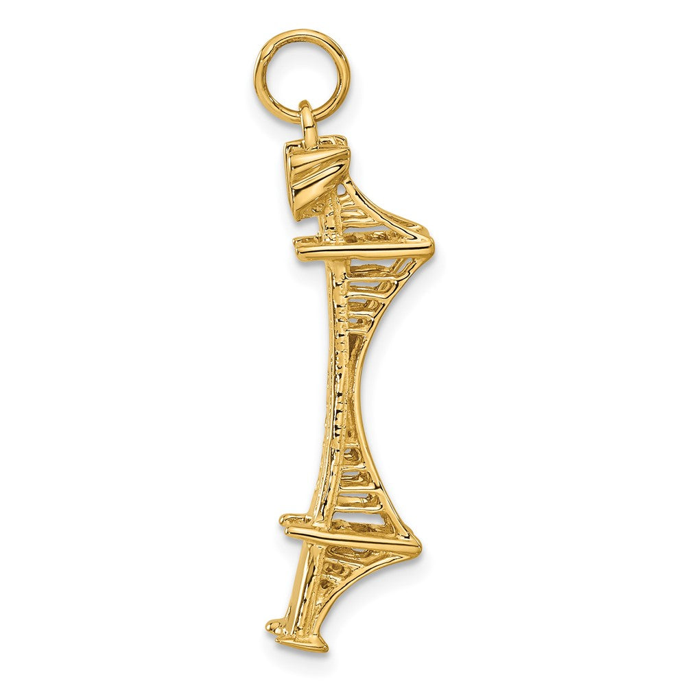 14k Yellow Gold 8.5 mm 3D Golden Gate Bridge Charm (3.13 grams)