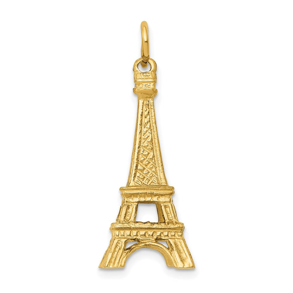 14k Yellow Gold 11 mm 14KY 3D Eiffel Tower Charm (3.1 grams)