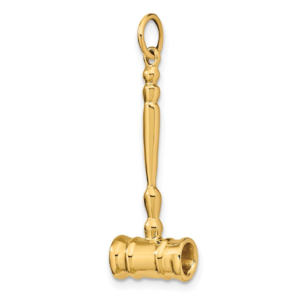 14k Yellow Gold 10 mm 3-D Gavel Charm (2.51 grams)