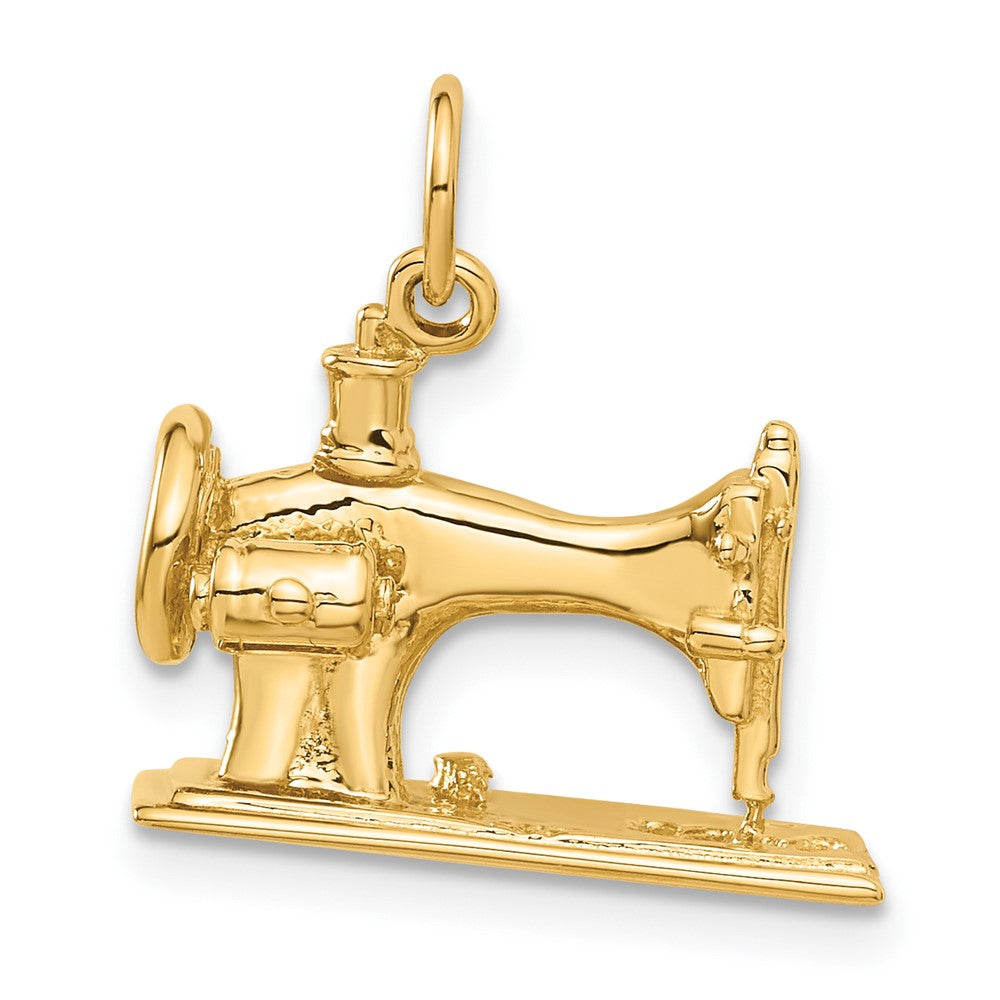14k Yellow Gold 19 mm 3D Antique Sewing Machine Charm (5.36 grams)