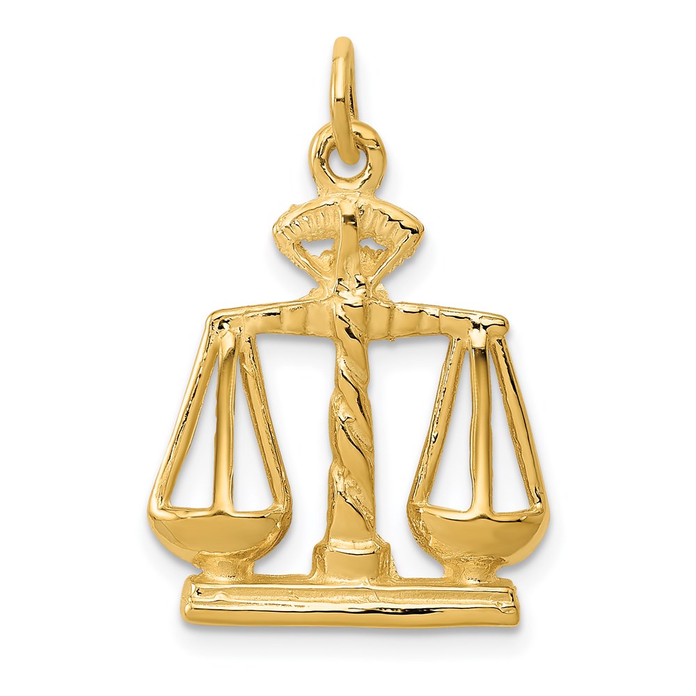 14k Yellow Gold 17 mm Scales Of Justice Charm (1.92 grams)