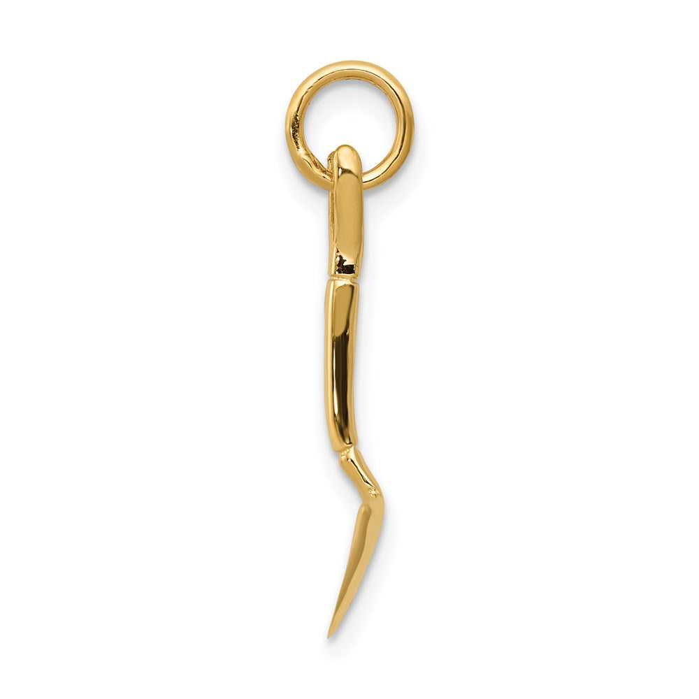 14k Yellow Gold 4 mm 3-D Spade Charm (0.65 grams)
