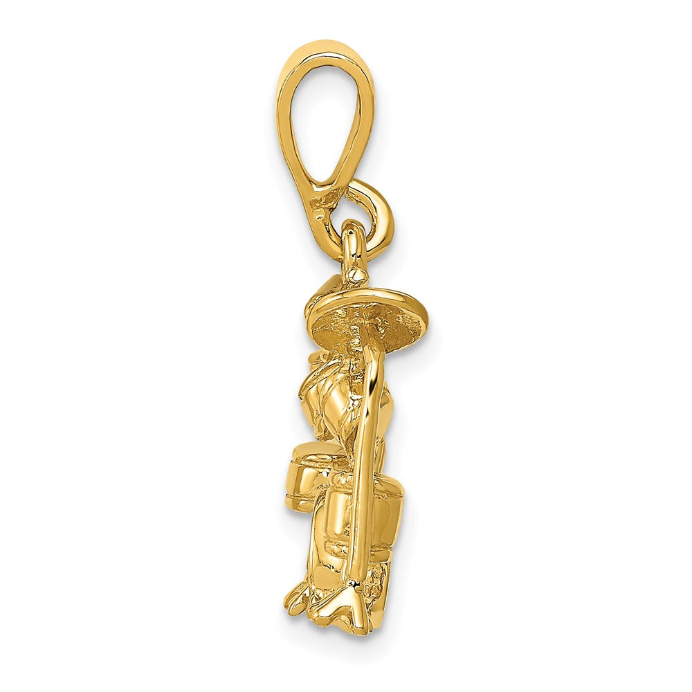 14k Yellow Gold 15 mm 3D Drum Set Charm (3.94 grams)
