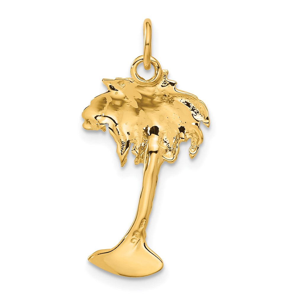 14k Yellow Gold 13 mm Palm Tree Charm (1.59 grams)