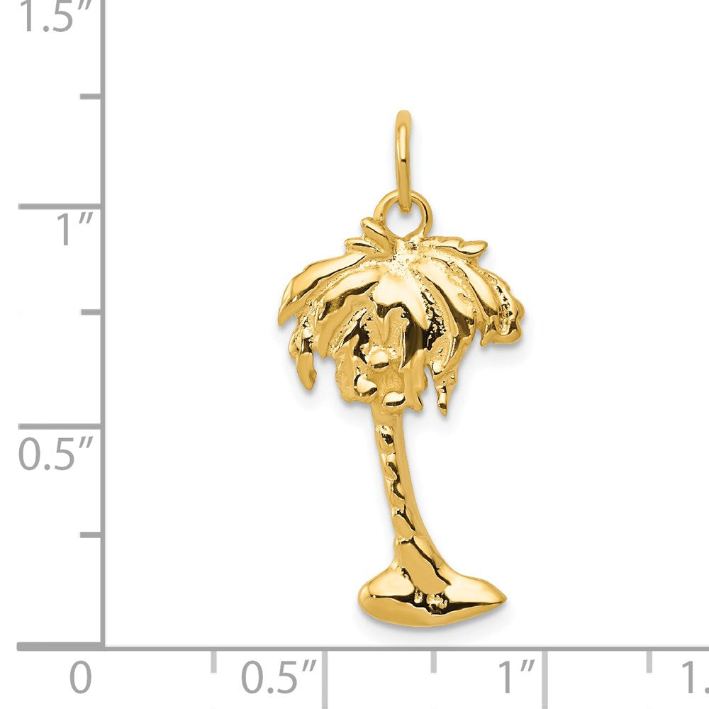 14k Yellow Gold 13 mm Palm Tree Charm (1.59 grams)