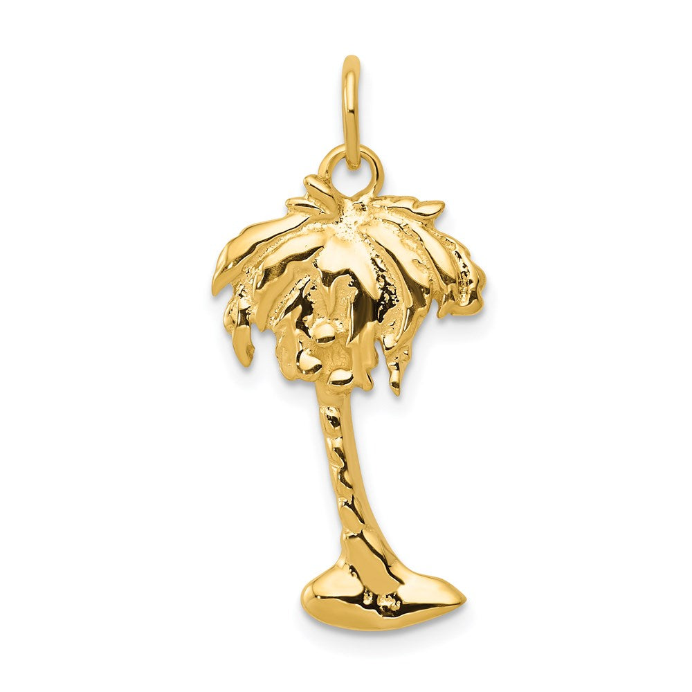 14k Yellow Gold 13 mm Palm Tree Charm (1.59 grams)