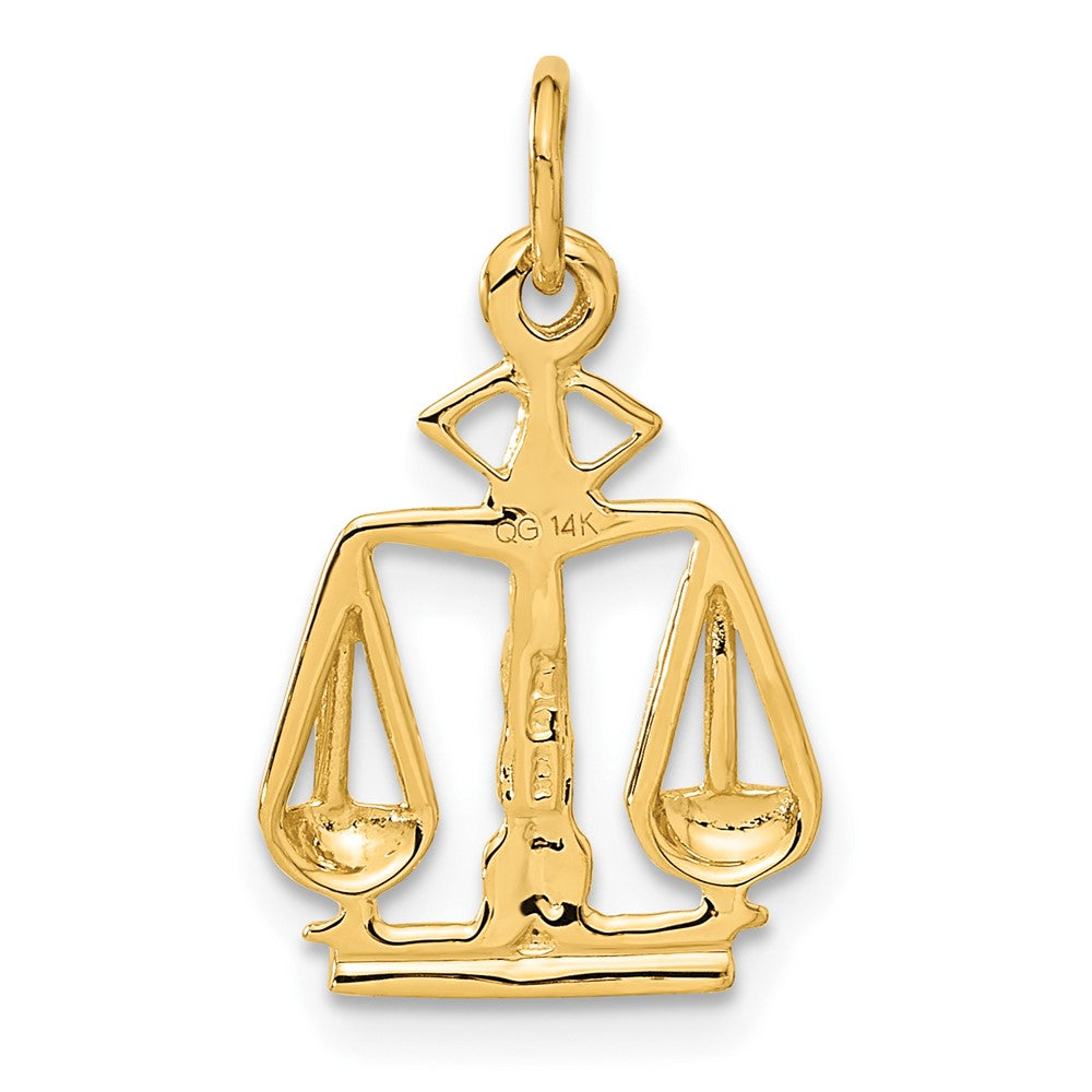 14k Yellow Gold 13 mm Scales Of Justice Charm (1 grams)