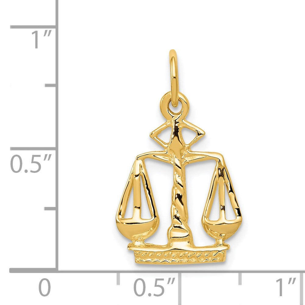 14k Yellow Gold 13 mm Scales Of Justice Charm (1 grams)