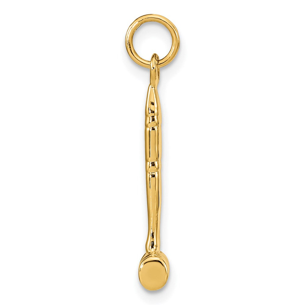 14k Yellow Gold 7 mm 3-D Gavel Charm (1.69 grams)