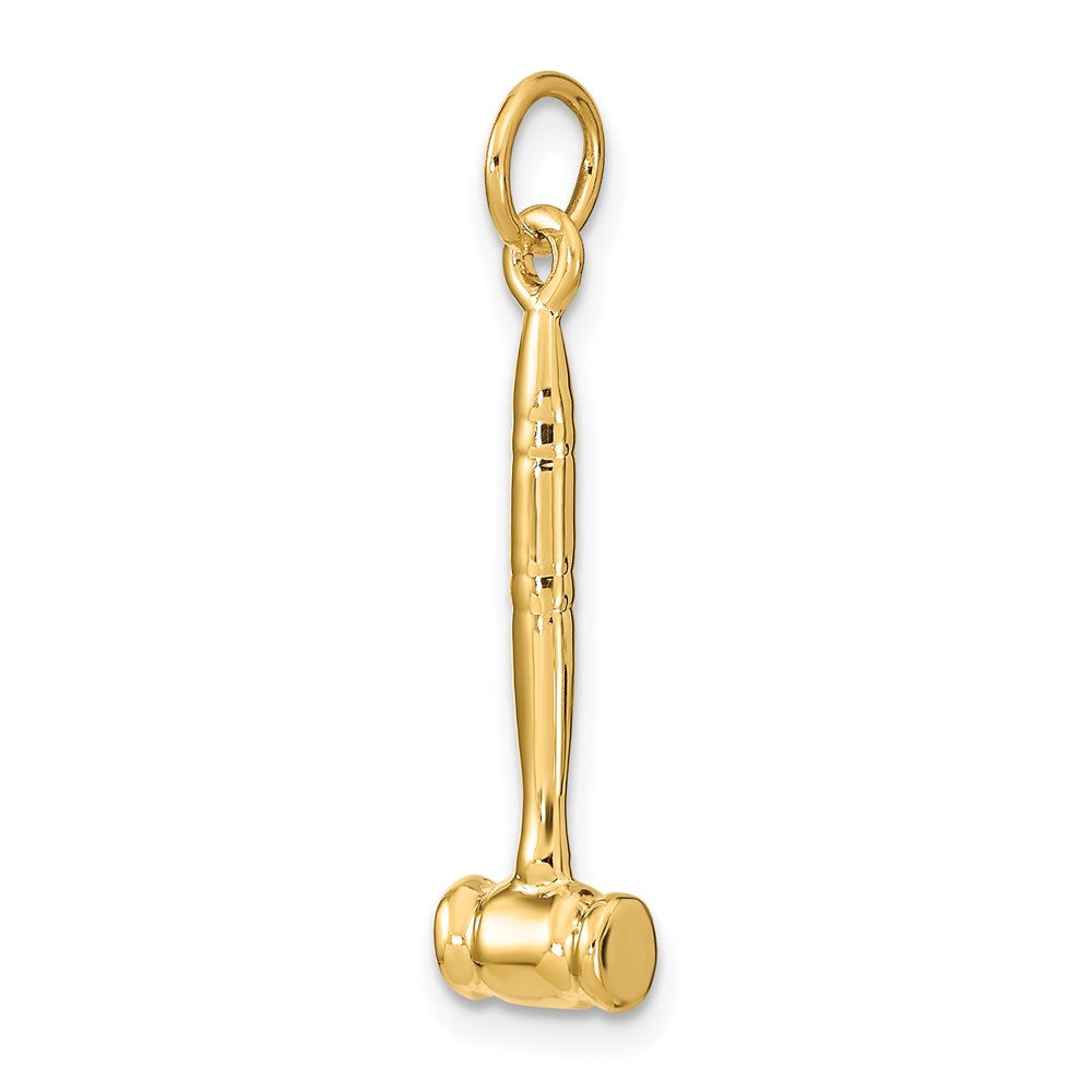 14k Yellow Gold 7 mm 3-D Gavel Charm (1.69 grams)