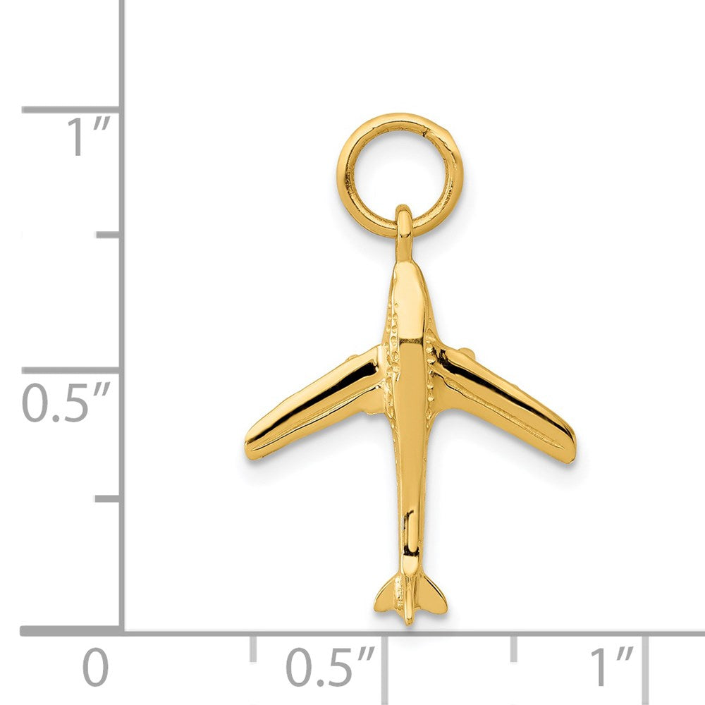 14k Yellow Gold 16 mm 3D Jet Charm (0.95 grams)