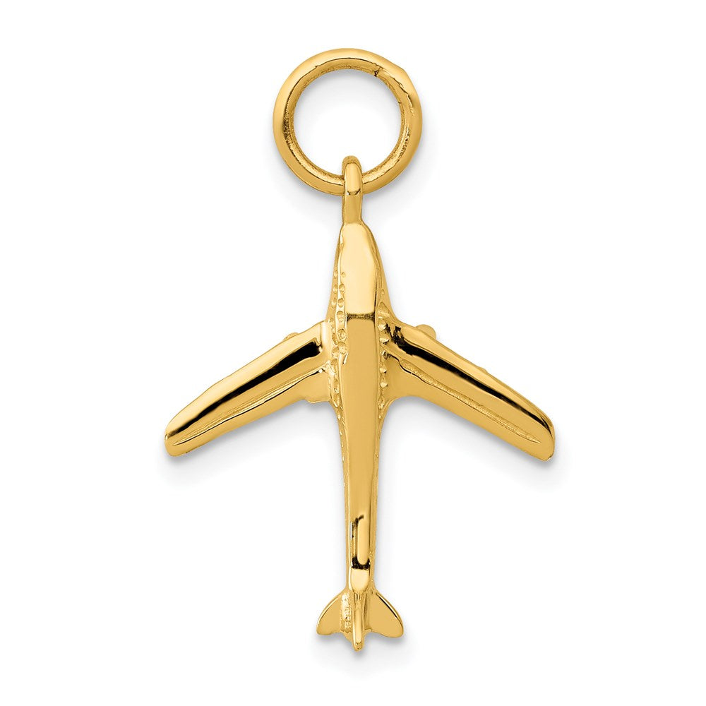 14k Yellow Gold 16 mm 3D Jet Charm (0.95 grams)