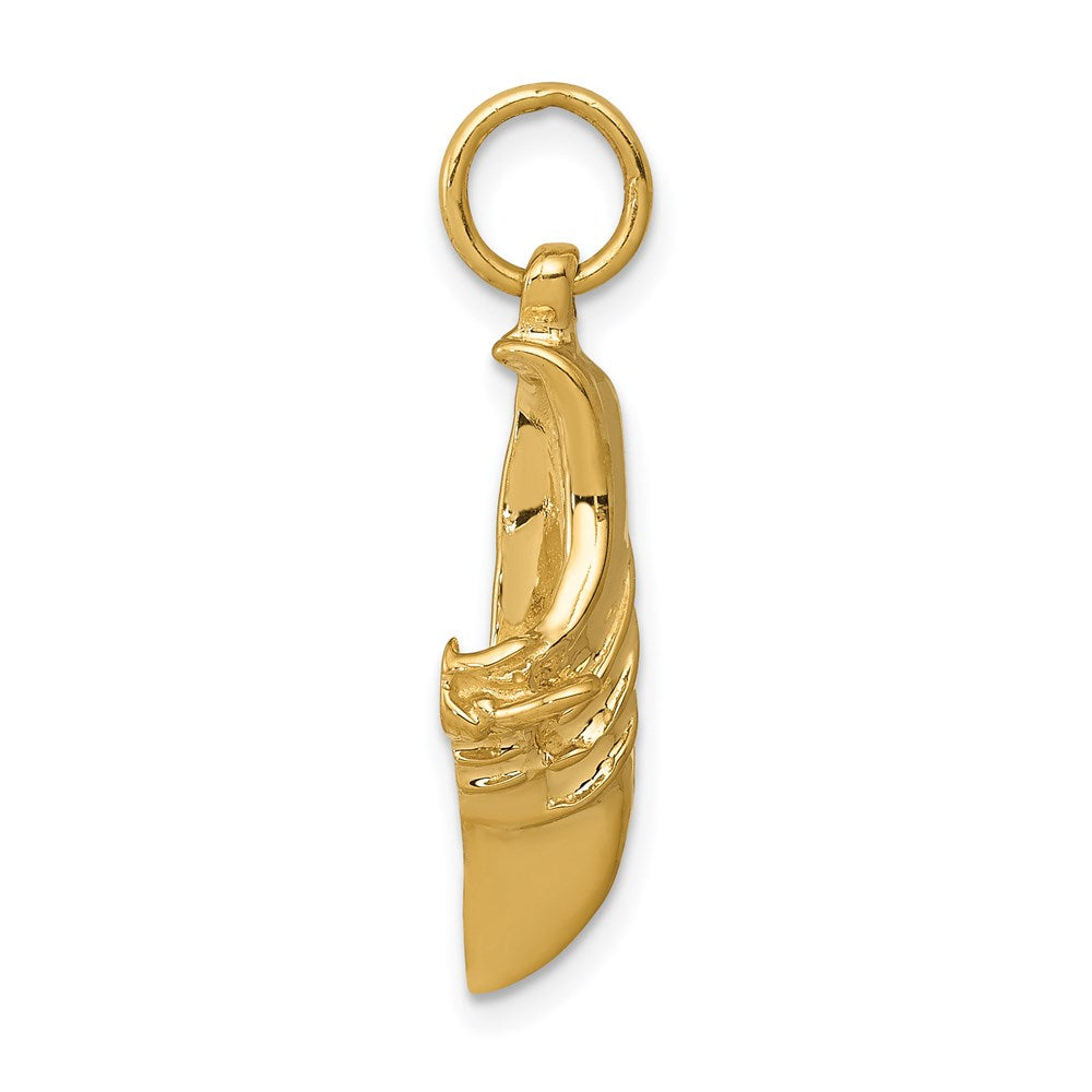 14k Yellow Gold 7 mm Jogging Shoe Charm (2.07 grams)