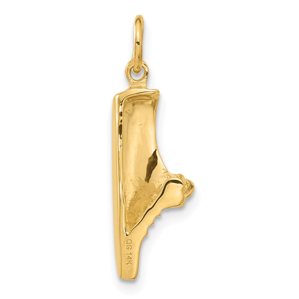 14k Yellow Gold 7 mm Jogging Shoe Charm (2.07 grams)