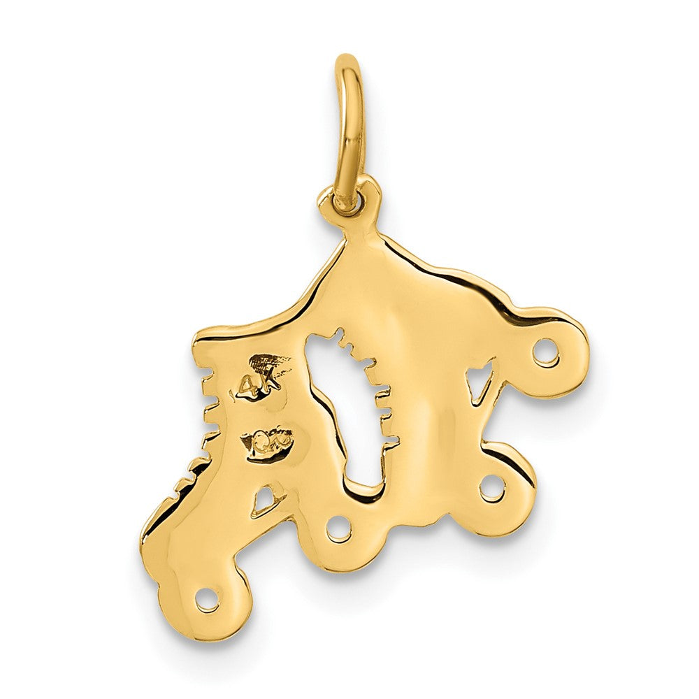 14k Yellow Gold 16 mm Roller Skates Charm (1.11 grams)