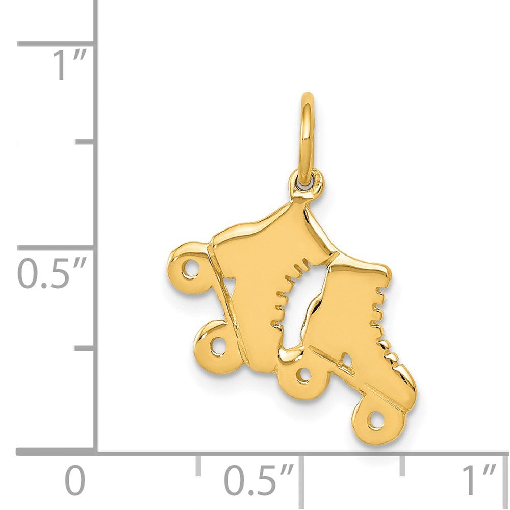 14k Yellow Gold 16 mm Roller Skates Charm (1.11 grams)