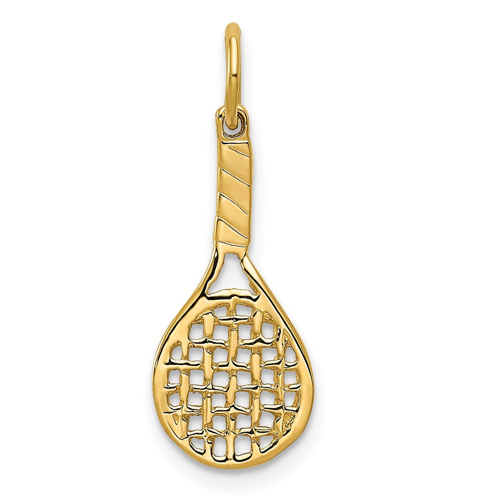 14k Yellow Gold 9 mm Racquet Charm (0.58 grams)