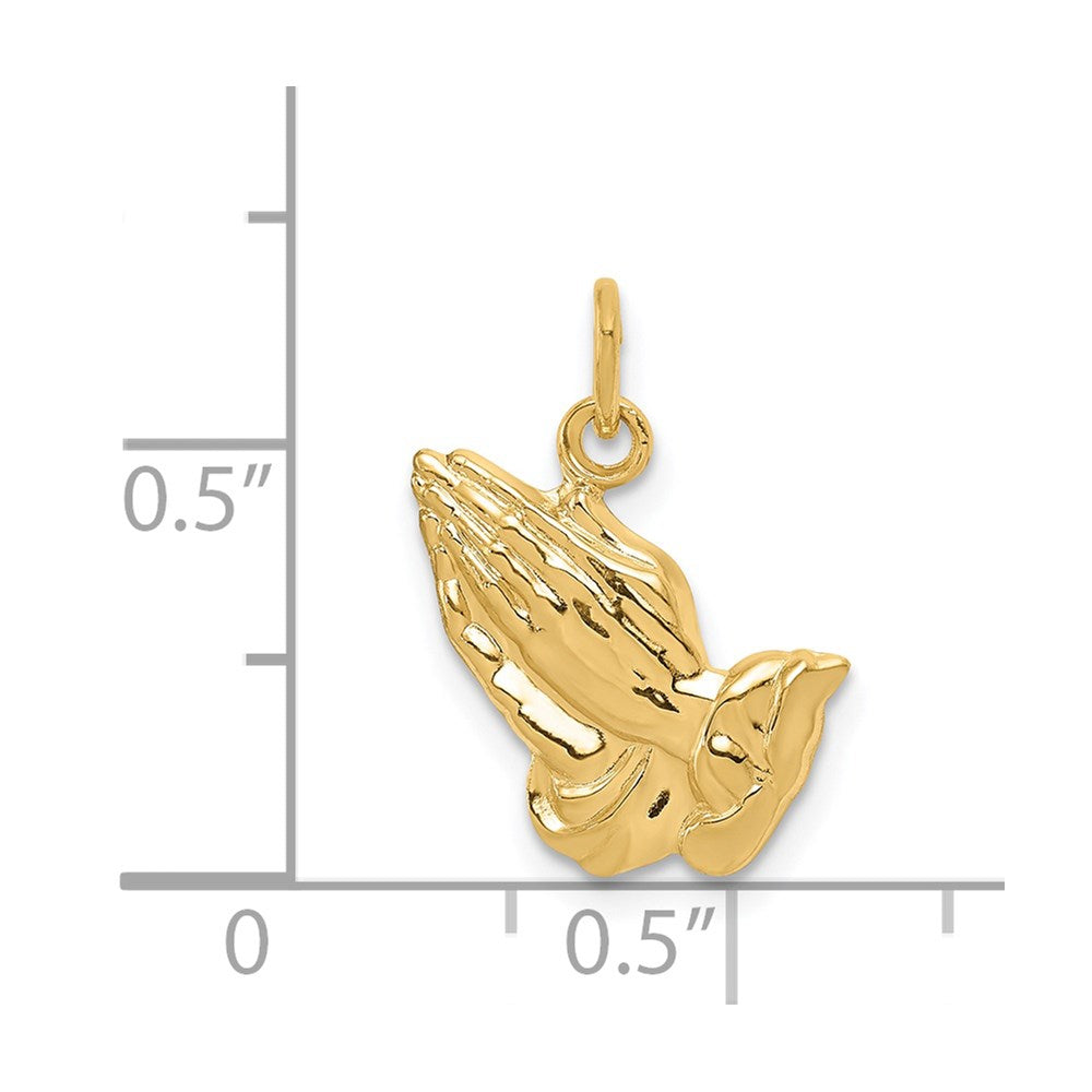 14k Yellow Gold 13 mm Praying Hands Charm (1.43 grams)
