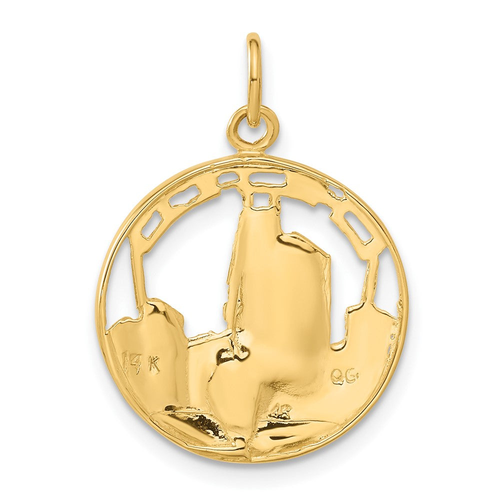 14k Yellow Gold 18 mm Chicago Skyline Charm (1.96 grams)
