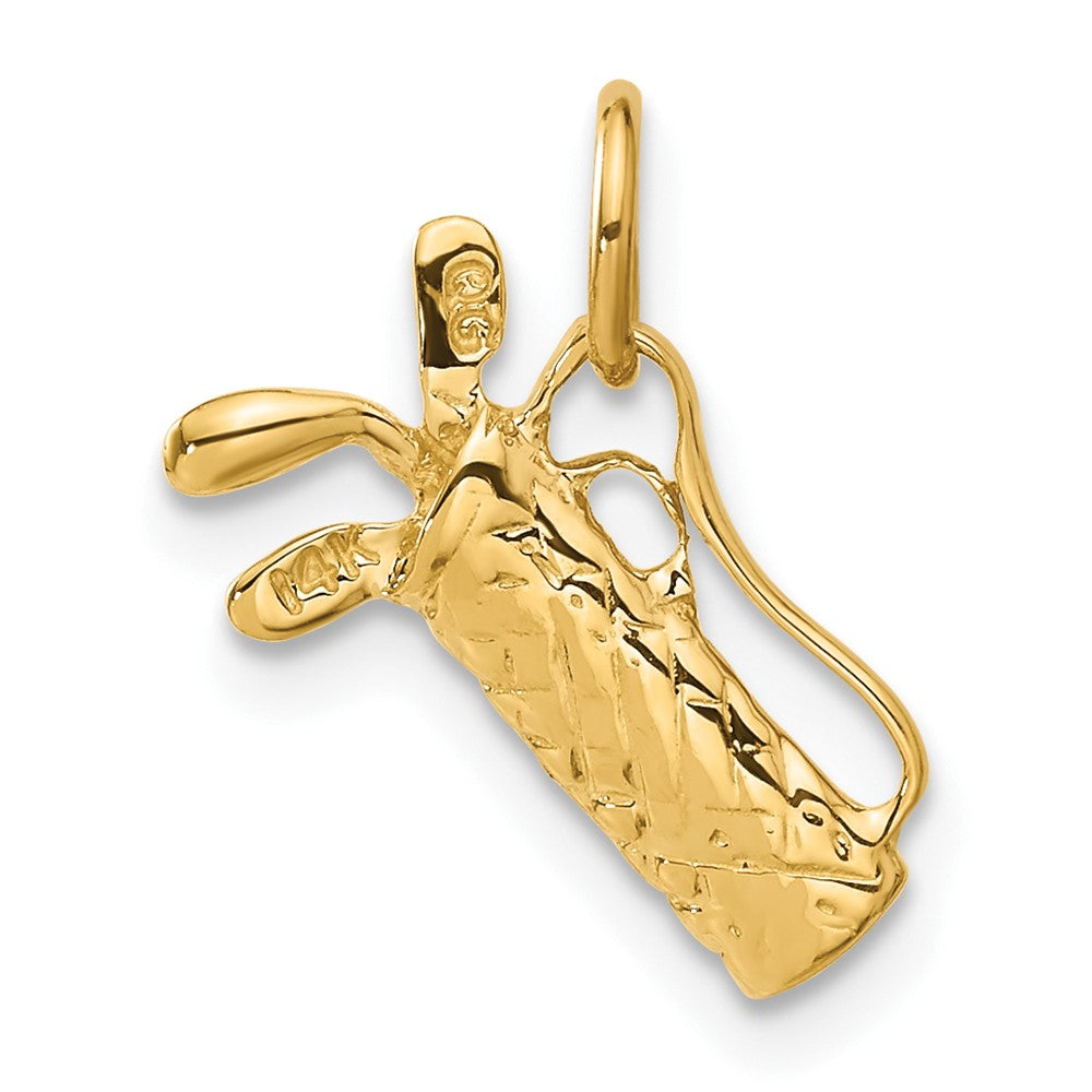 14k Yellow Gold 9 mm 3-D Golf Bag Charm (1.27 grams)