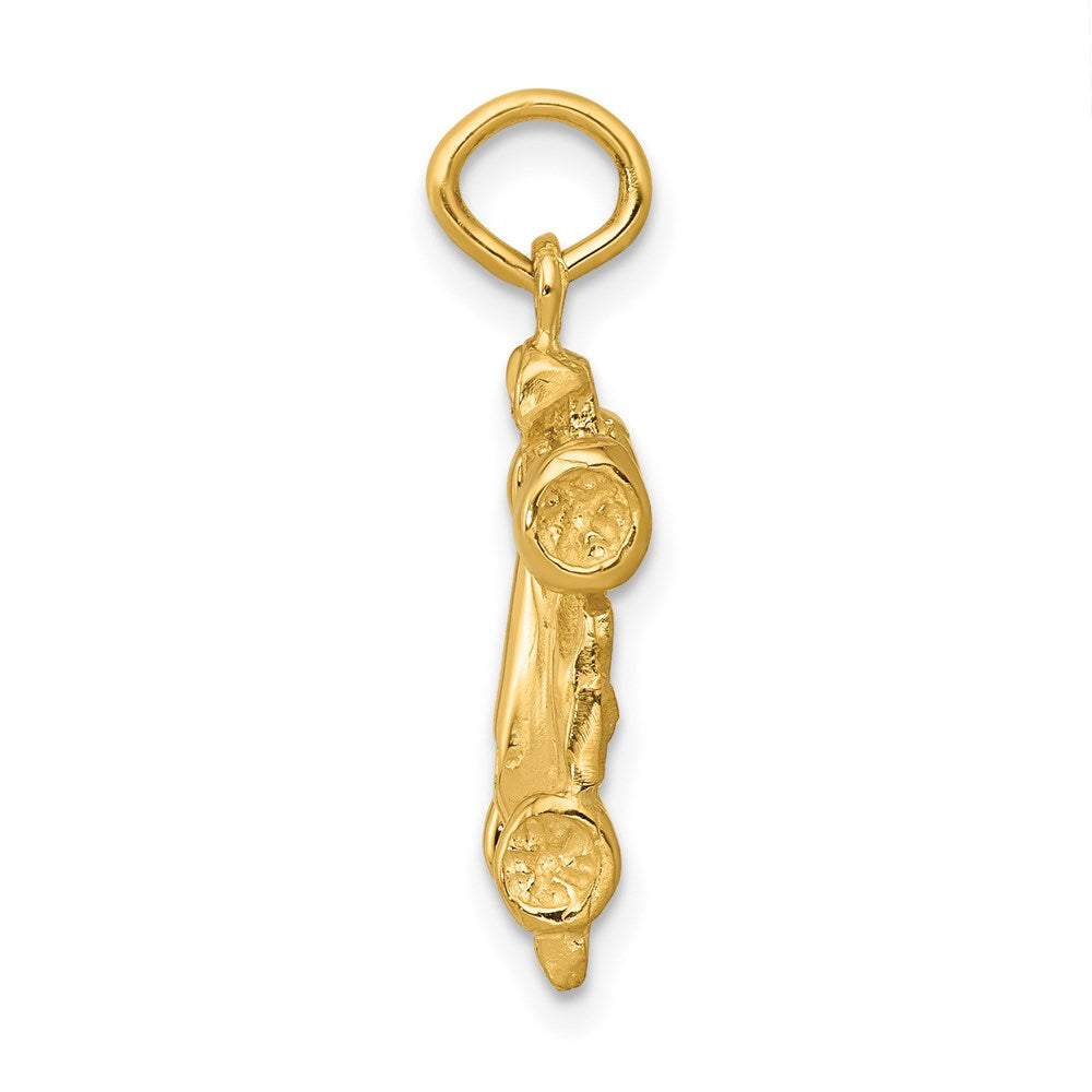 14k Yellow Gold 10 mm 3-D Race Car Charm (1.82 grams)