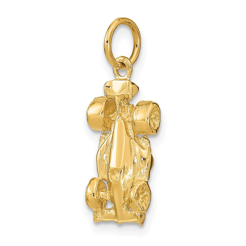 14k Yellow Gold 10 mm 3-D Race Car Charm (1.82 grams)