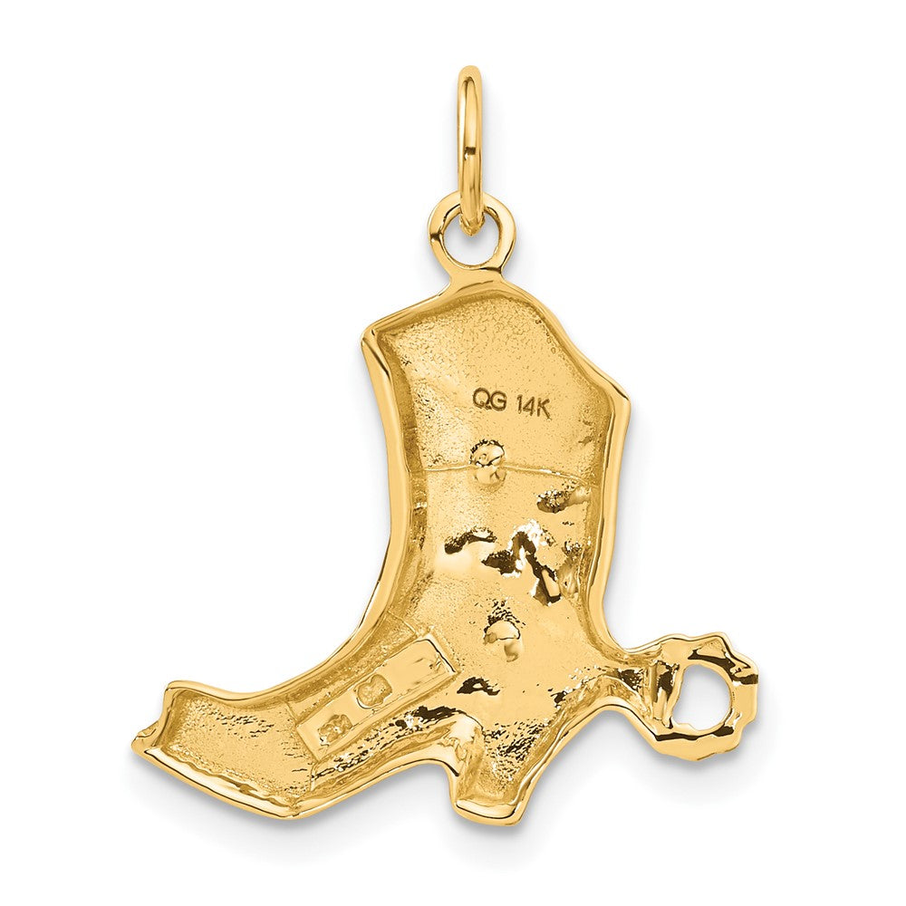 14k Yellow Gold 21.5 mm Boot Charm (2.02 grams)