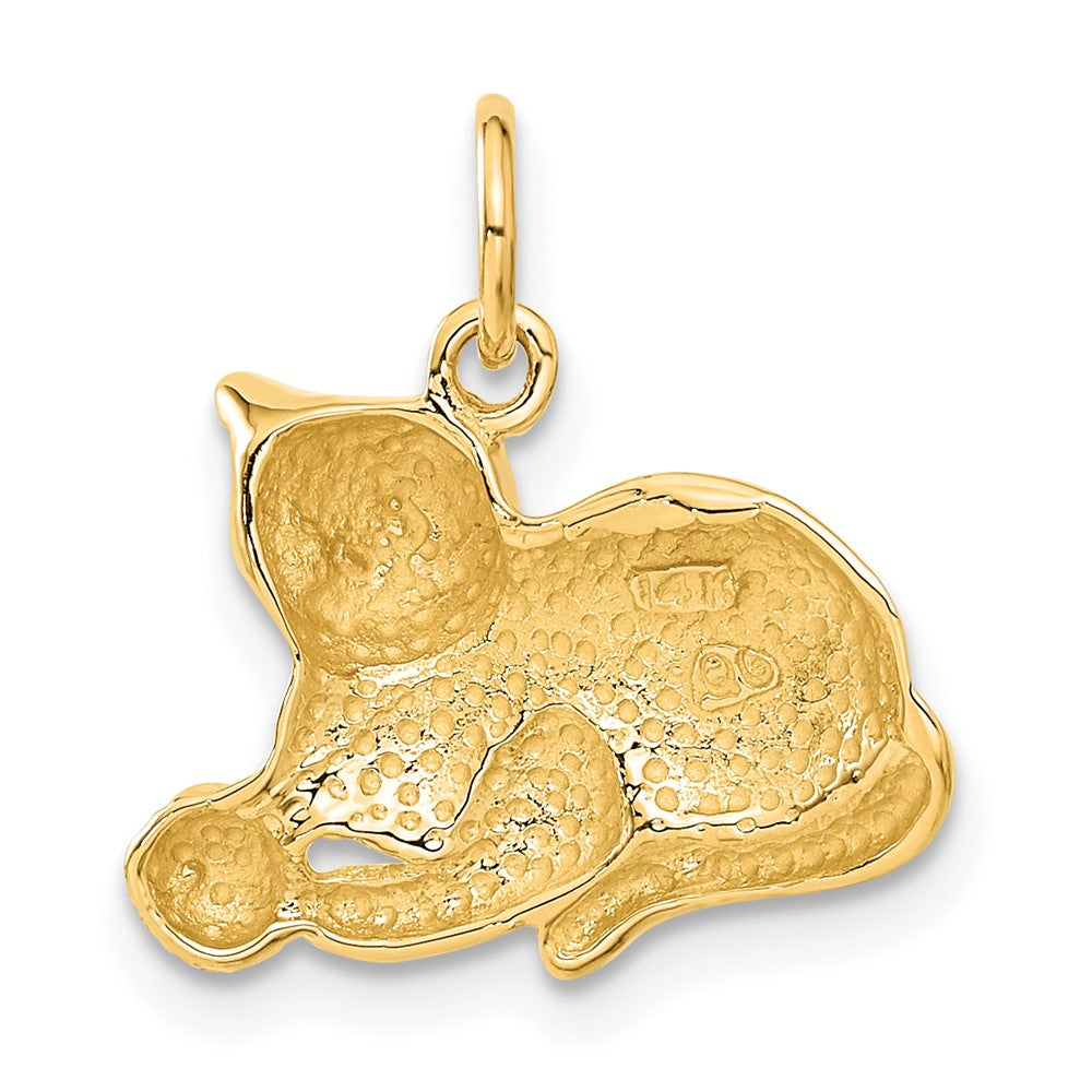14k Yellow Gold 18 mm Cat Charm (1.79 grams)
