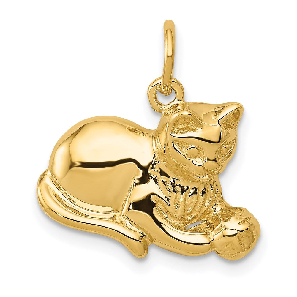 14k Yellow Gold 18 mm Cat Charm (1.79 grams)