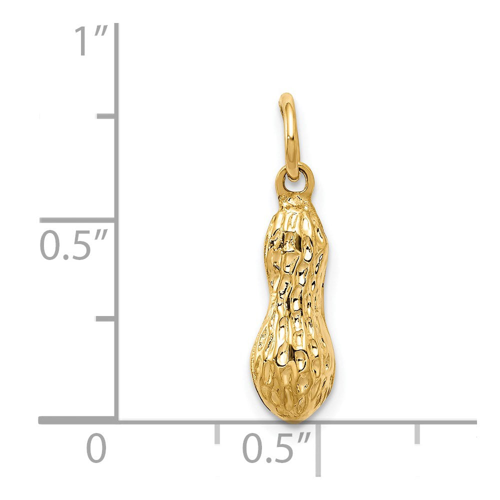 14k Yellow Gold 5 mm 3D Peanut Charm (0.94 grams)