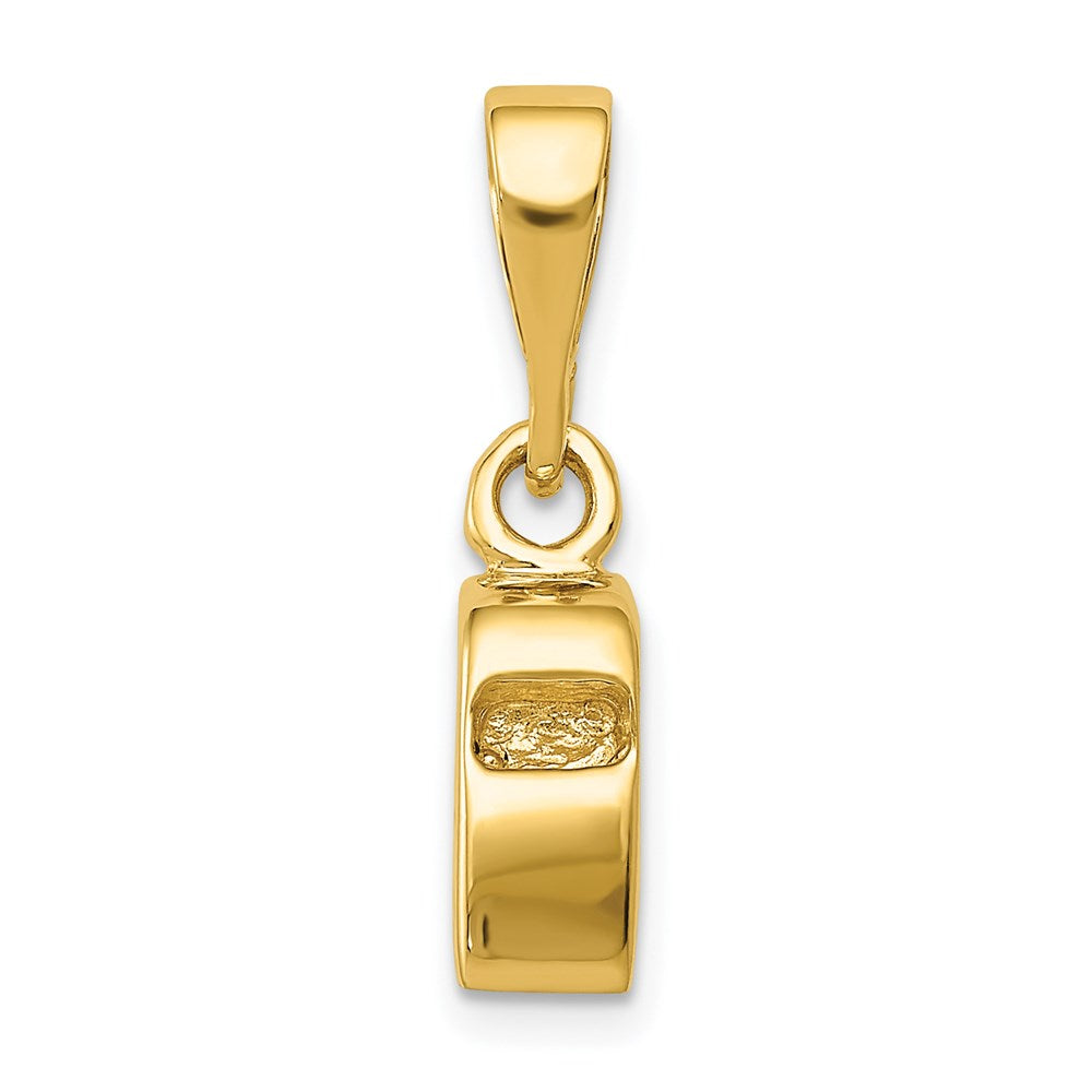 14k Yellow Gold 5 mm 3D Sports Whistle Pendant (2.71 grams)