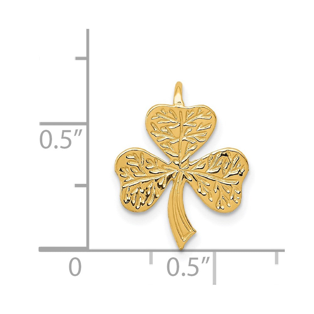 14k Yellow Gold 12 mm Shamrock Chain Slide (0.84 grams)