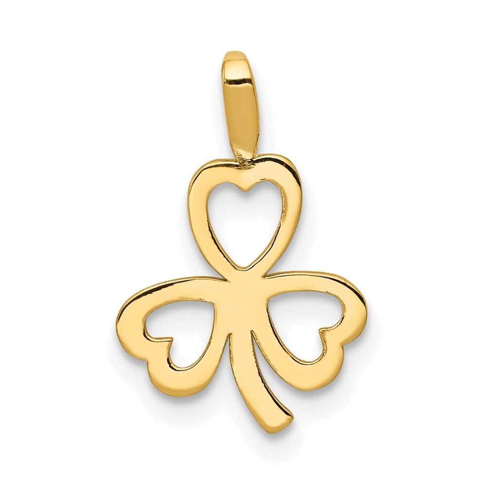 14k Yellow Gold 10 mm Heart Clover Charm (0.29 grams)