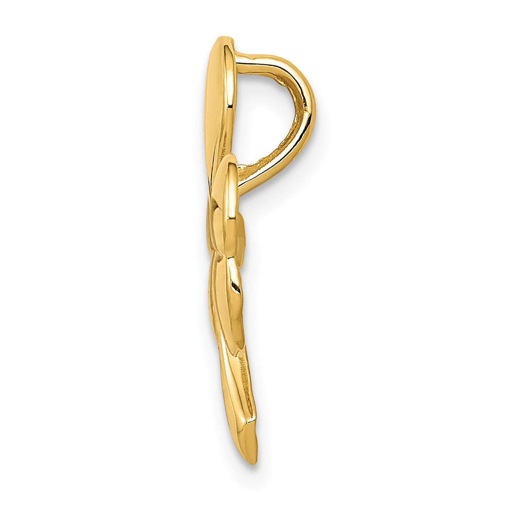 14k Yellow Gold 18 mm Shamrock Chain Slide (1.56 grams)