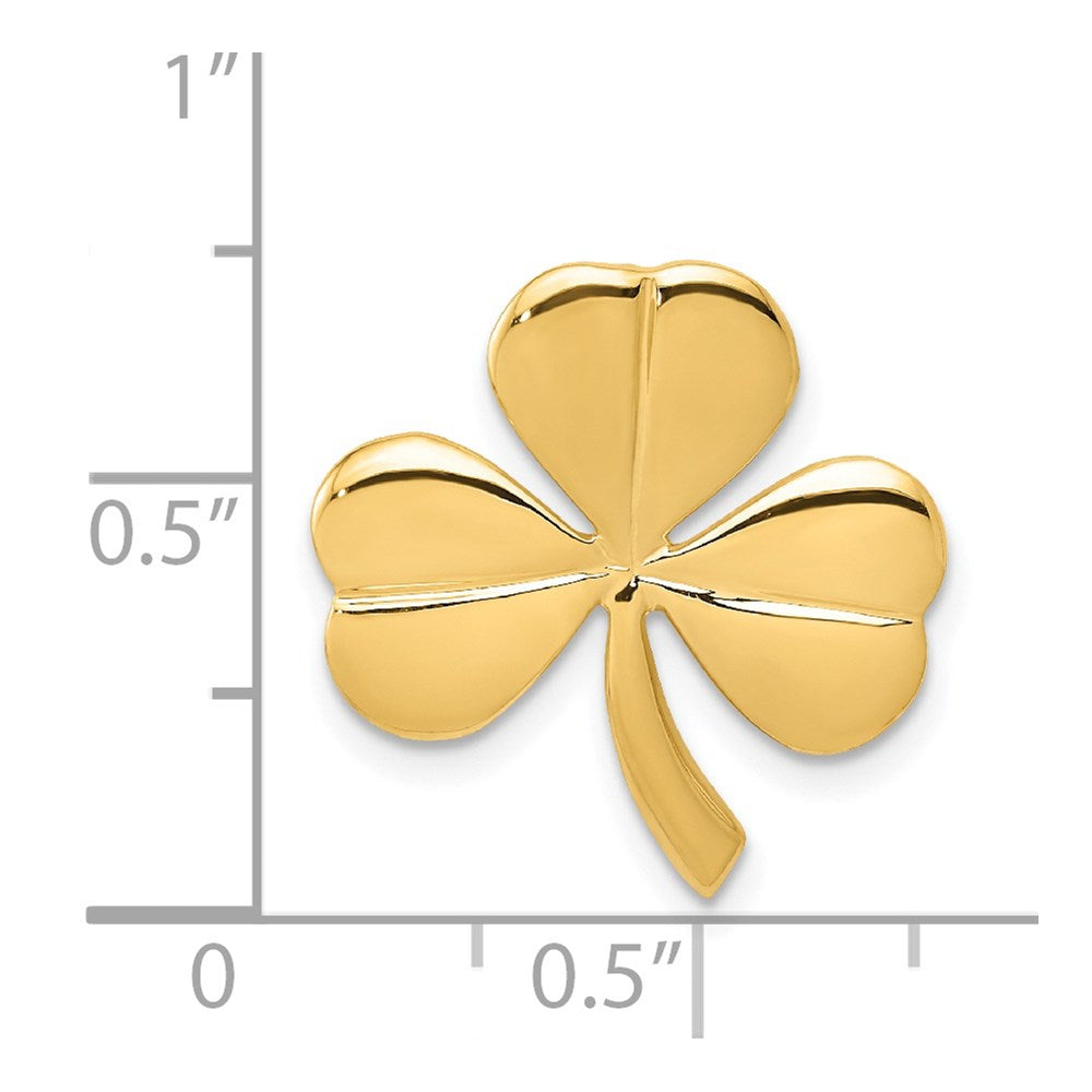 14k Yellow Gold 18 mm Shamrock Chain Slide (1.56 grams)