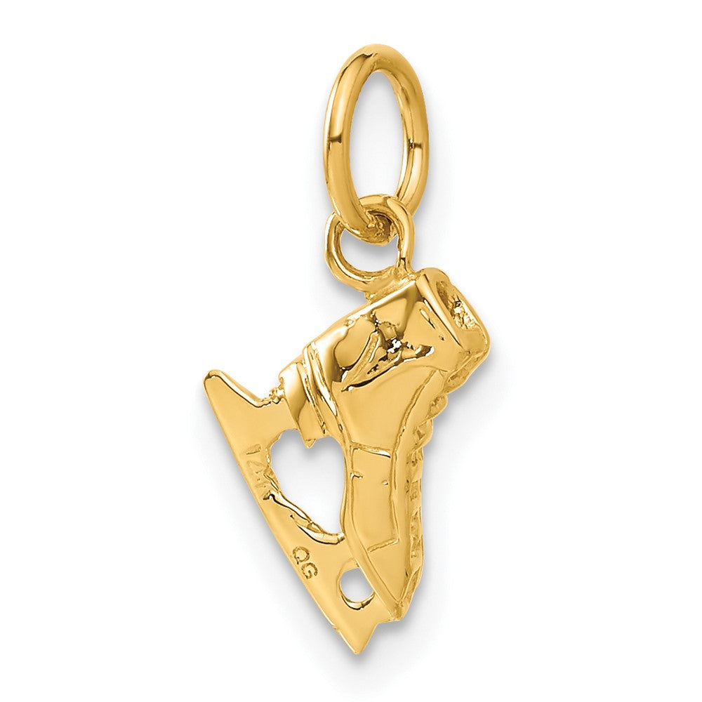 14k Yellow Gold 7 mm 3D Ice Skate Charm (1.11 grams)