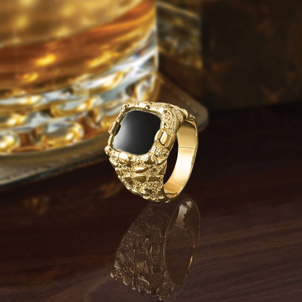 10k IBGoodman Men's Onyx Nugget Complete Ring (11.64 grams)