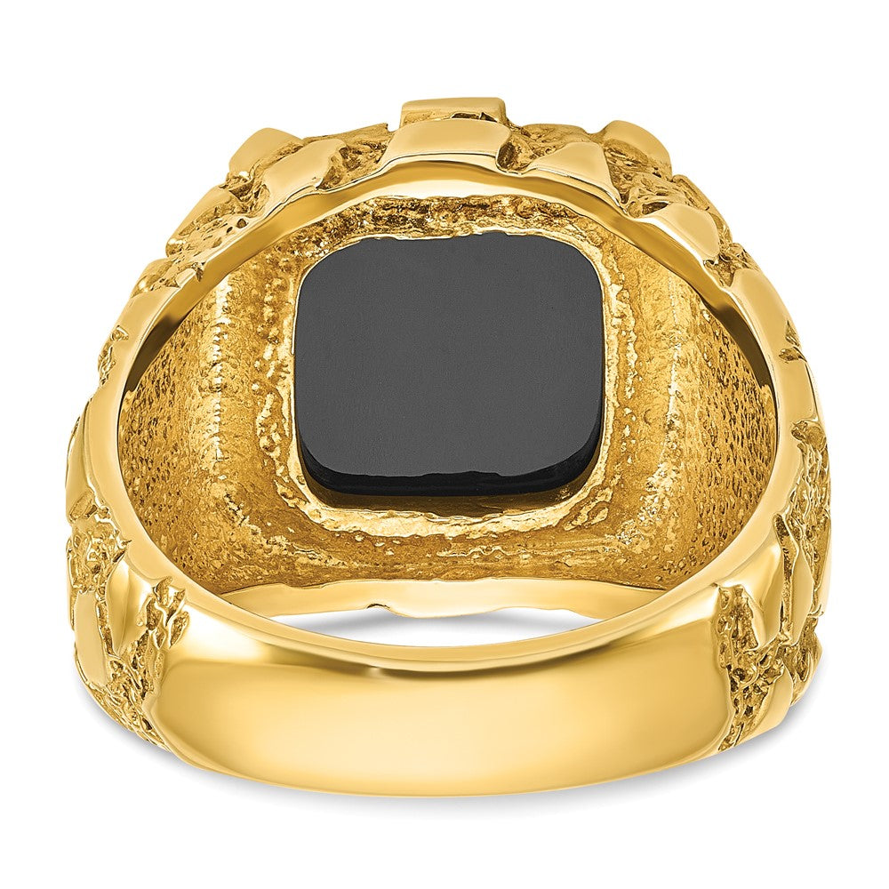 14k IBGoodman Men's Onyx Nugget Complete Ring (13.15 grams)