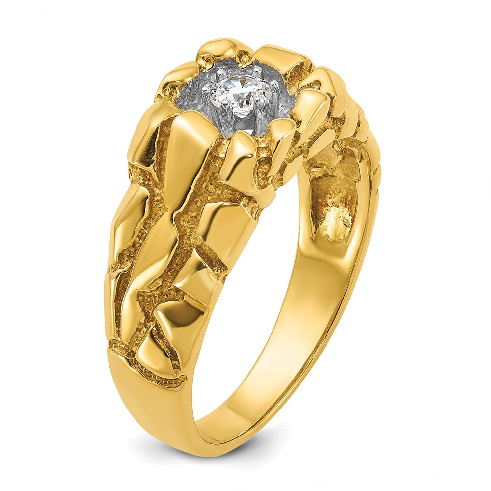 14k IBGoodman Men's 1/6 carat Diamond Nugget Complete Ring (6.94 grams)