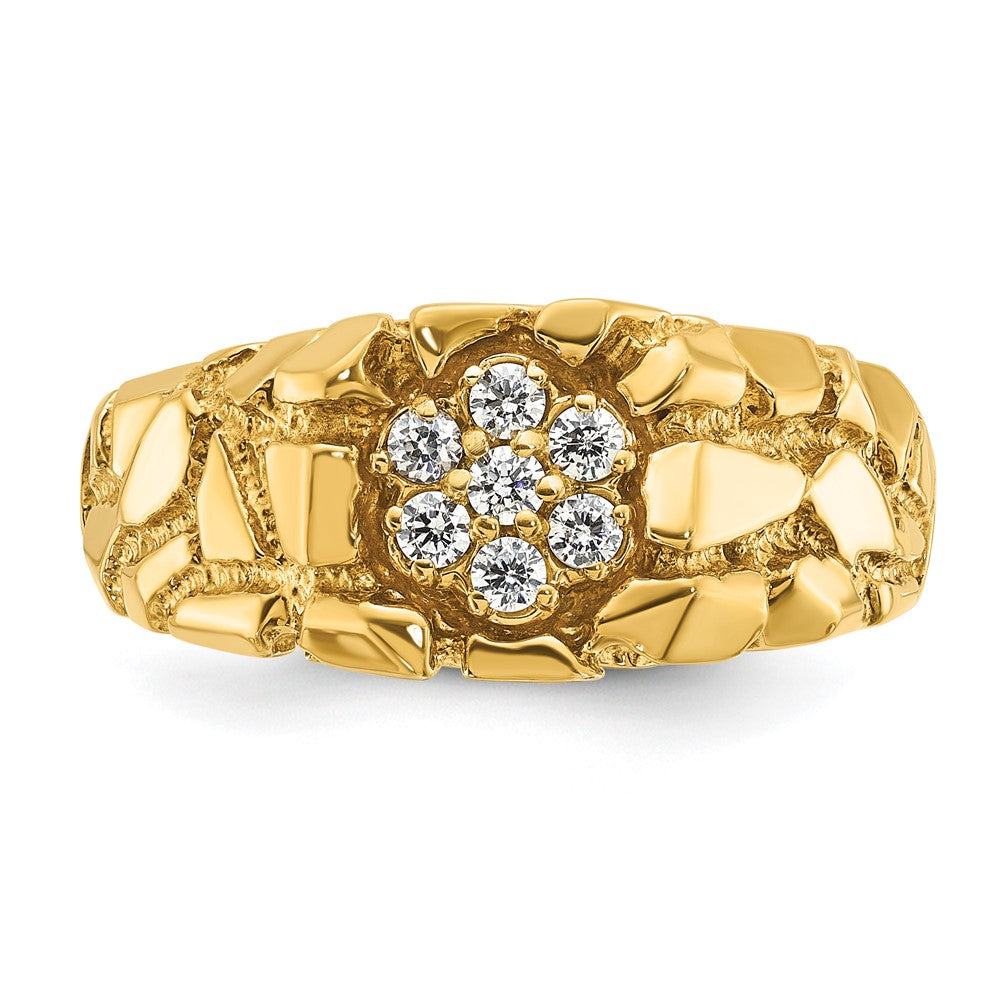 IBGoodman 14k 1/4 carat Lab Grown Diamond VS/SI+ G+ Complete Men's Cluster Nugget Ring (8.12 grams)