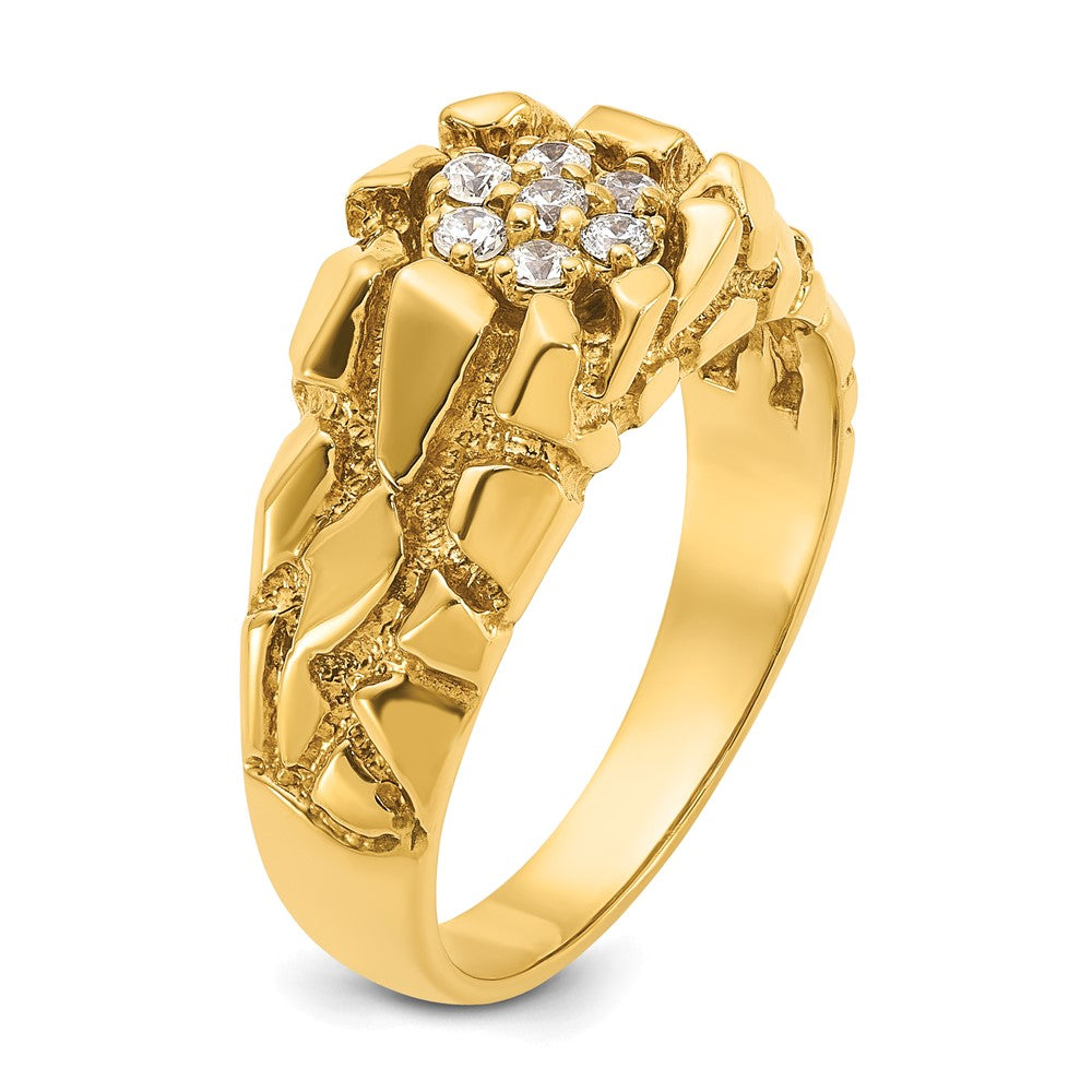 10k IBGoodman Men's Cluster Diamond Nugget Complete Ring (7.19 grams)