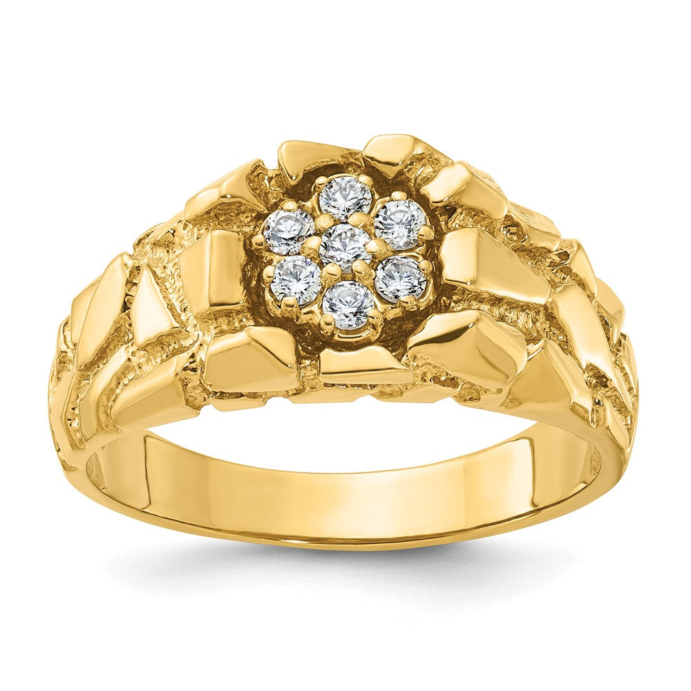 14k IBGoodman Men's Cluster 1/4 carat Diamond Nugget Complete Ring (8.12 grams)