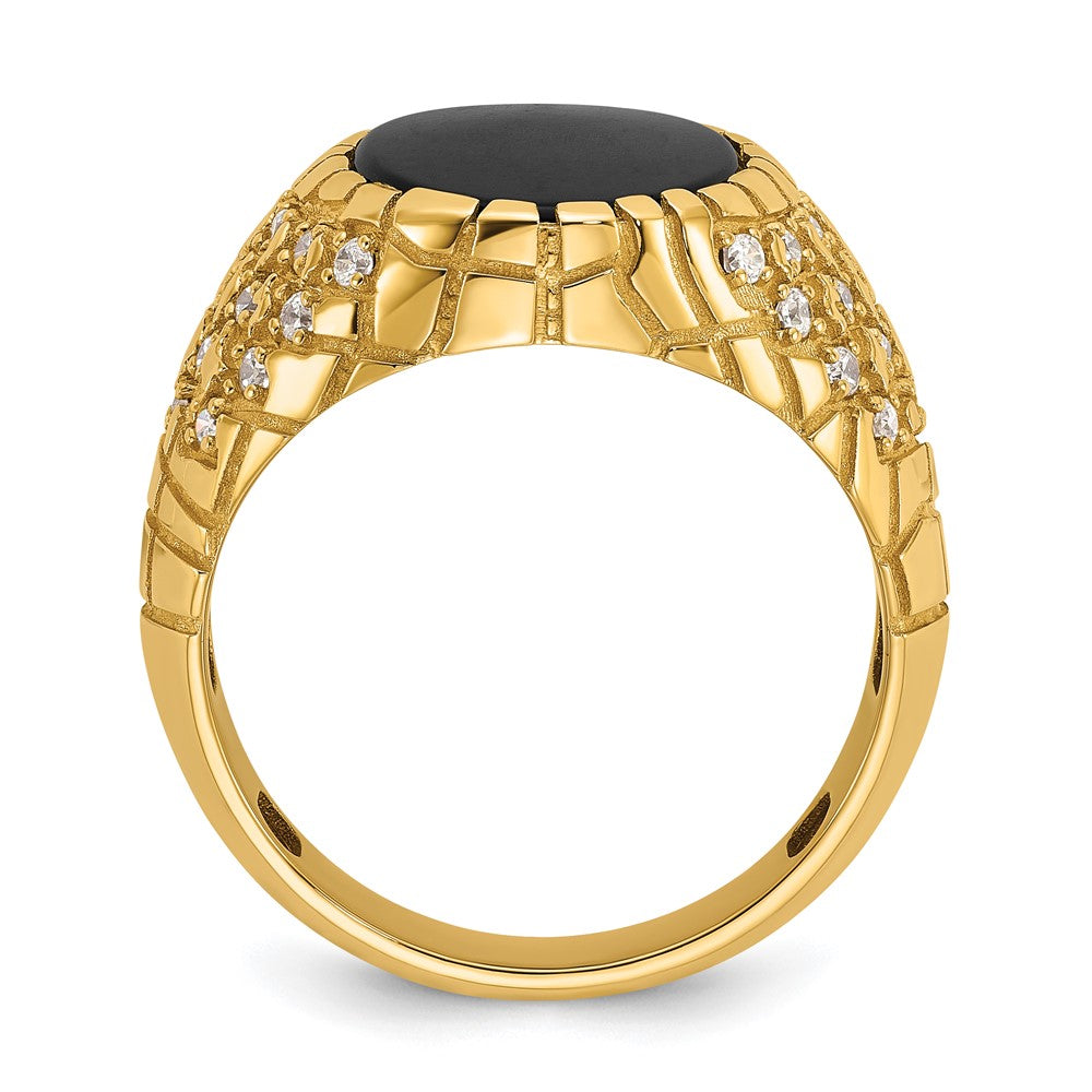 14k IBGoodman Men's Onyx and Diamond Nugget Ring Mounting (7.51 grams)