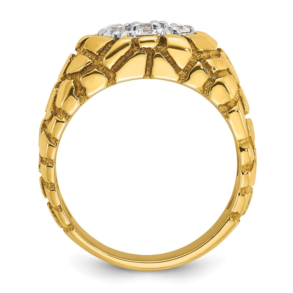 14k IBGoodman Men's Two-tone Men's 1 carat Diamond Nugget Cluster Complete Ring (12.83 grams)