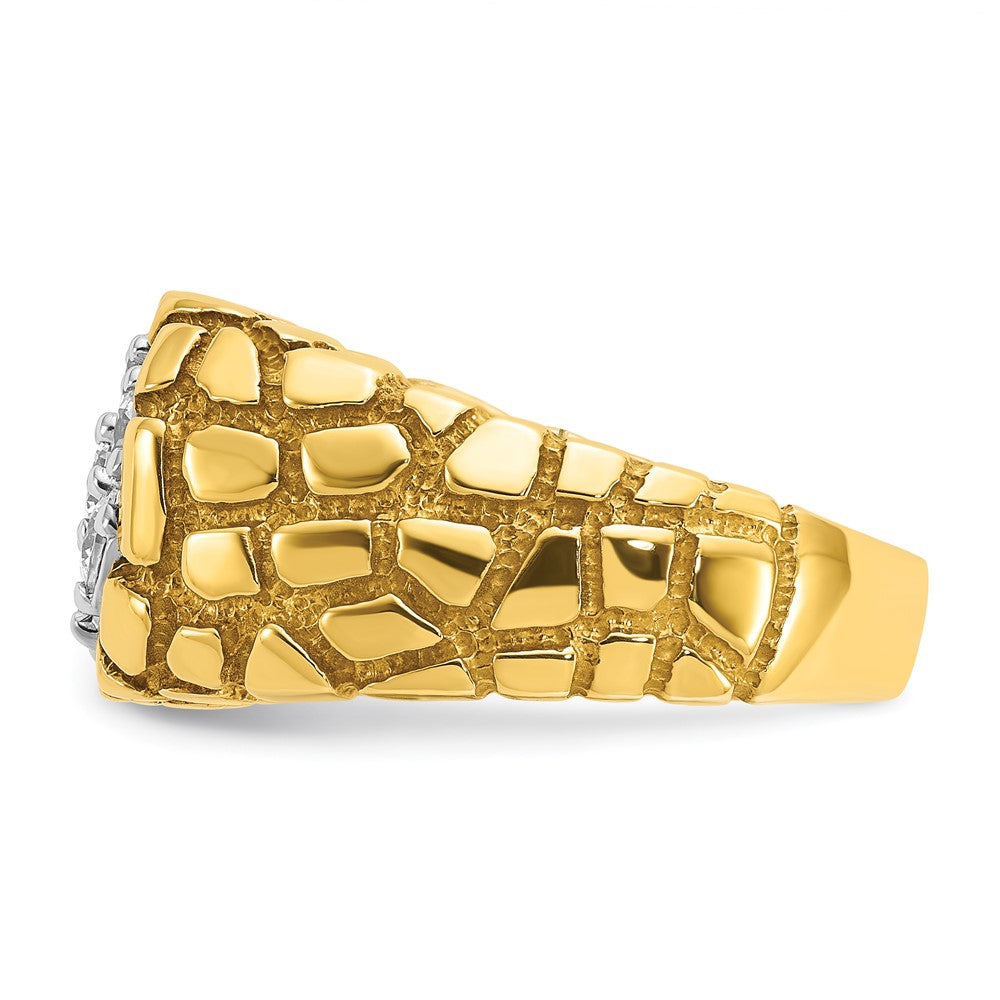 14k IBGoodman Men's Two-tone Men's 1 carat Diamond Nugget Cluster Complete Ring (12.83 grams)