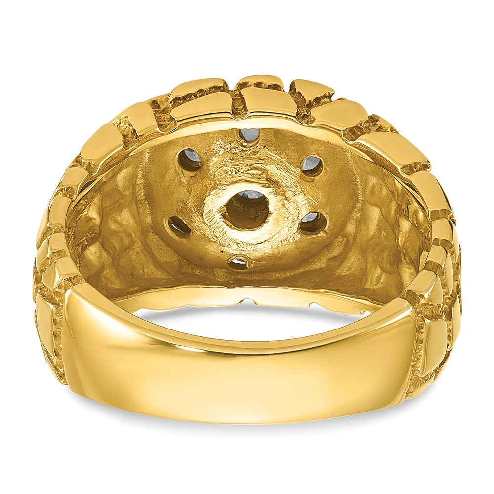 14k IBGoodman Men's Two-tone Men's 1 carat Diamond Nugget Cluster Complete Ring (12.83 grams)